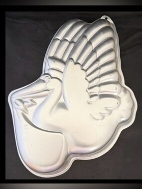 Vintage Wilton Stork Cake Pan 502-3851 Baby Shower Aluminum Baking Mold